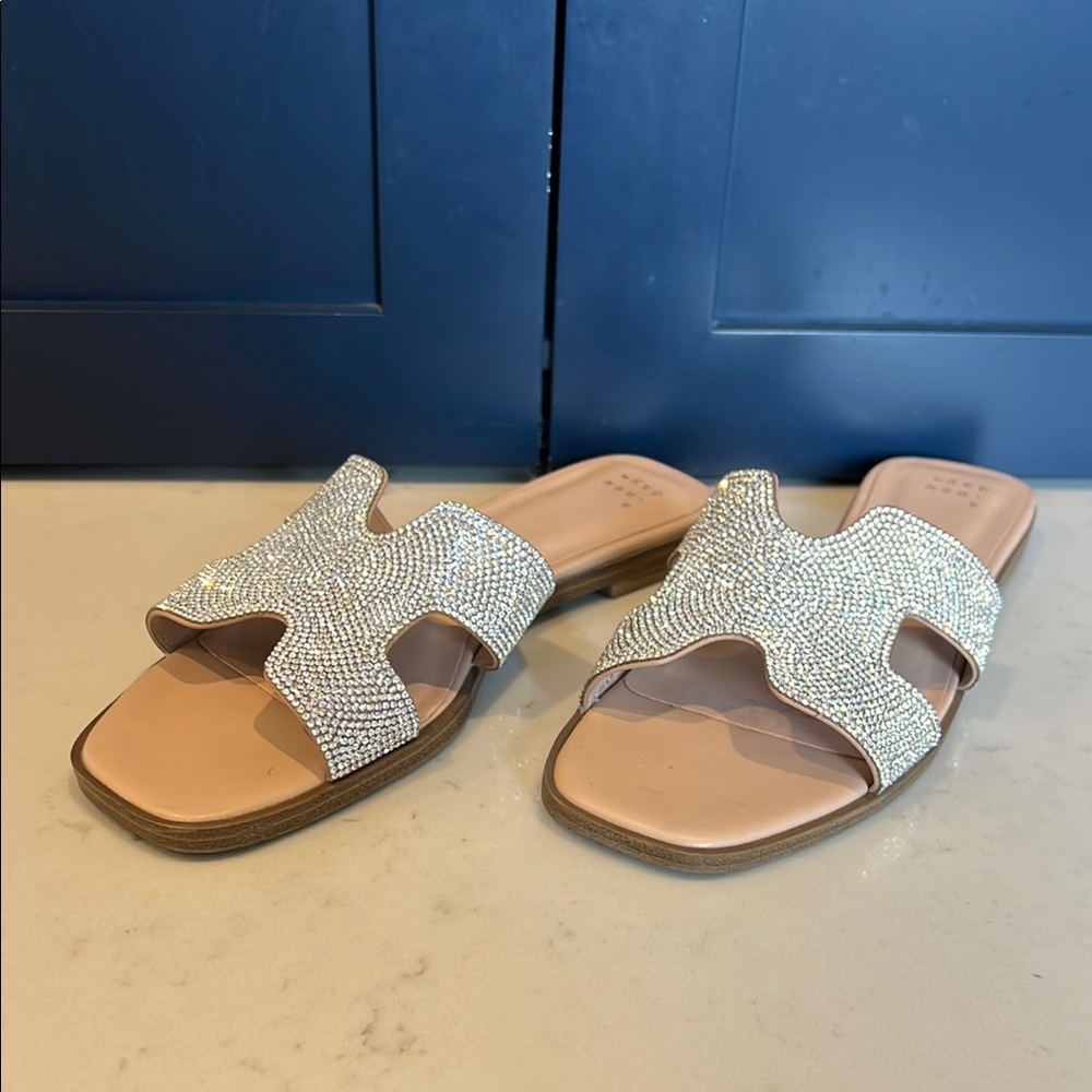 Elegant Women's Rhinestone Slide Sandals